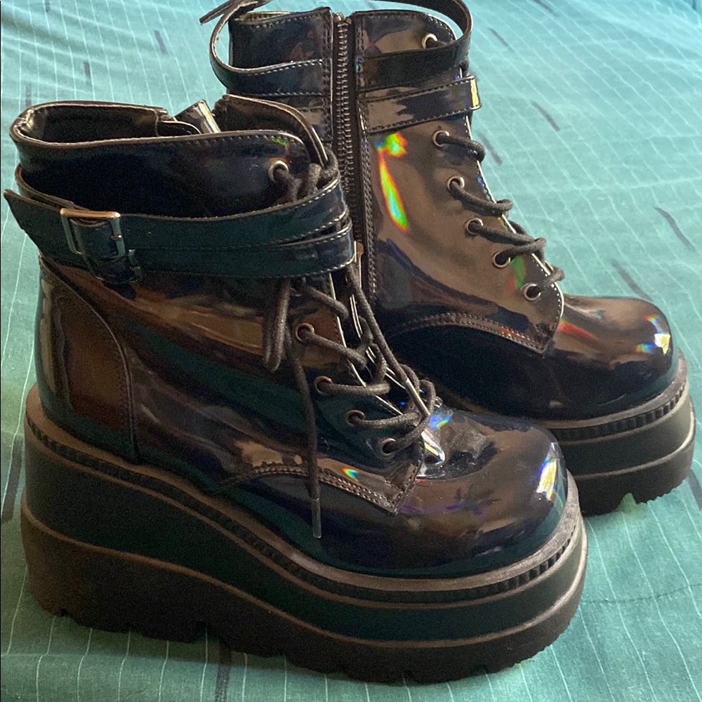 Demonia Black Hologram Boots - image 5